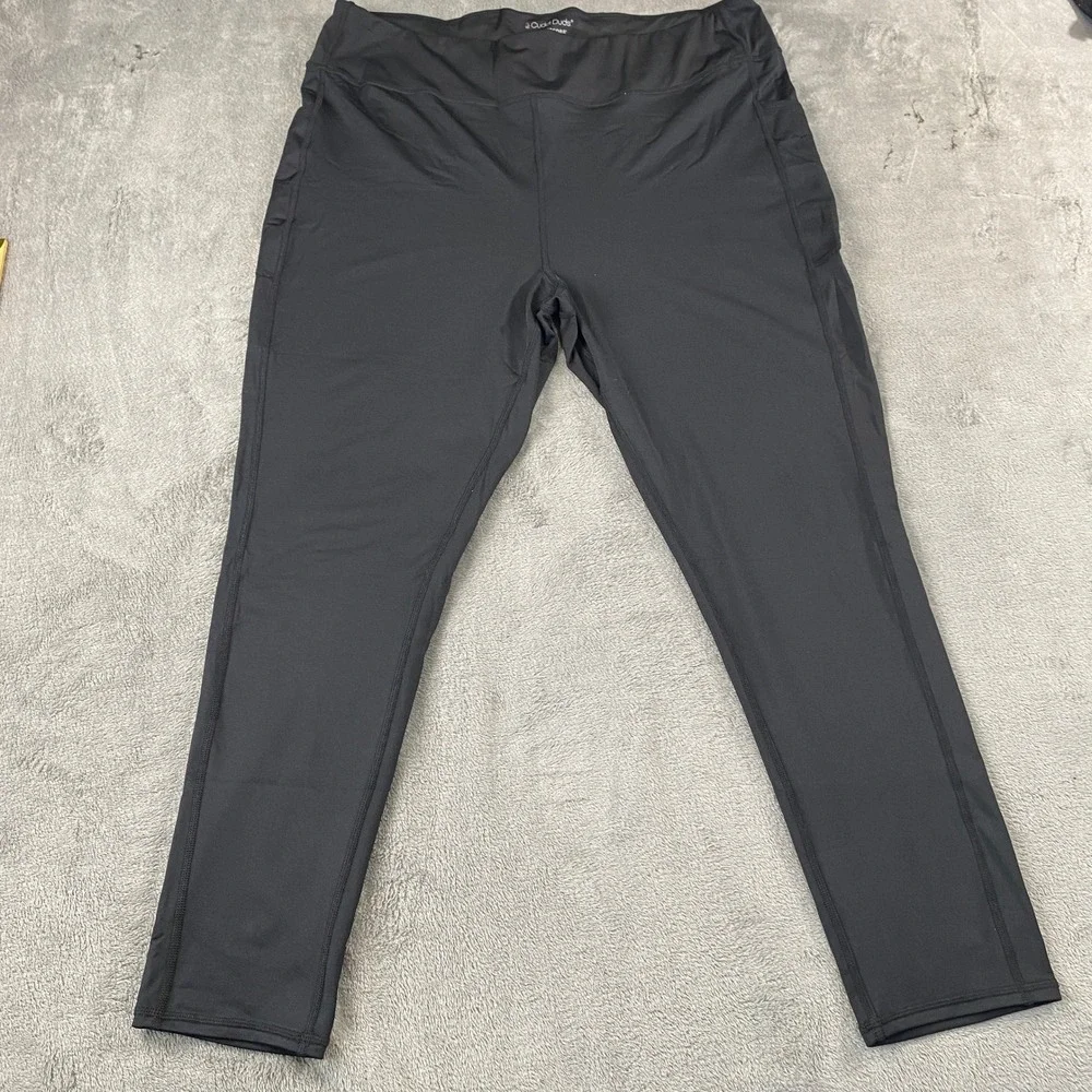 Cuddl Duds Leggings Womens XL Black ClimateCore Active Side Pockets Stretch‎ Gym